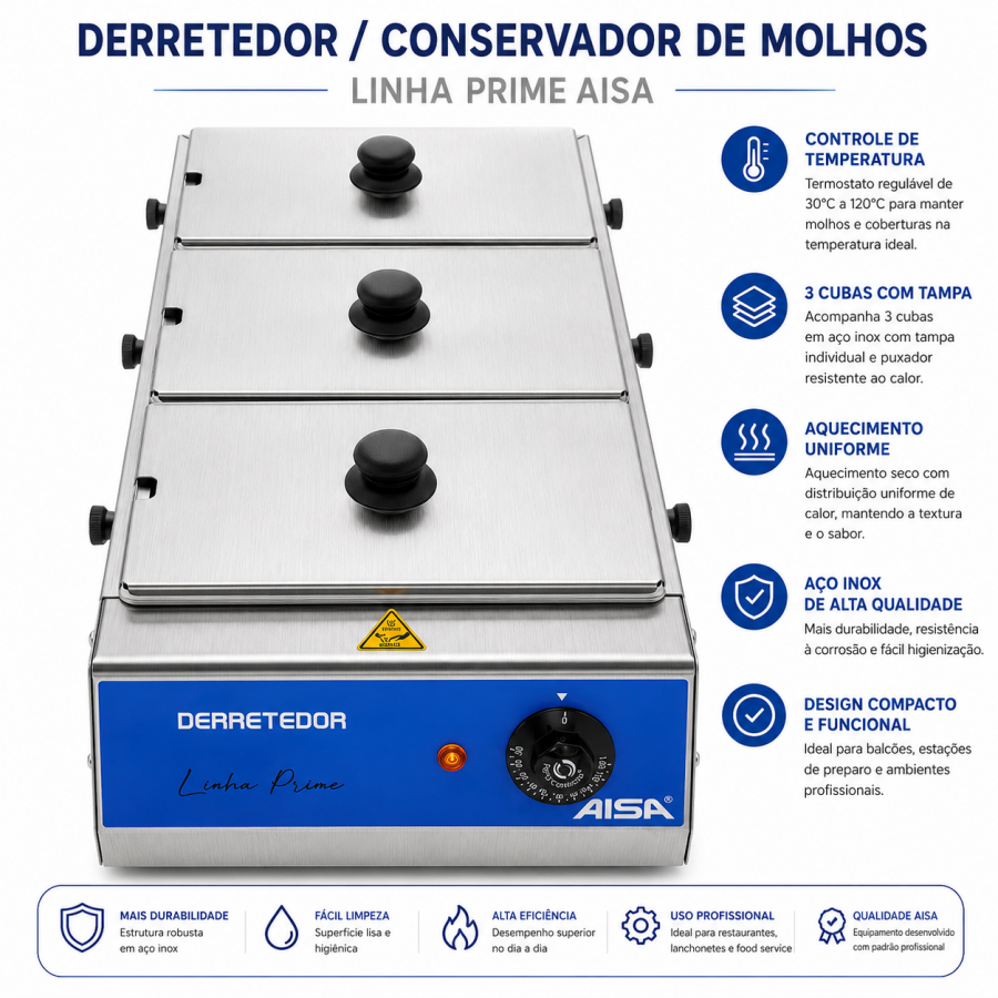 DERRETEDOR BANHO MARIA 3 CUBAS 2,5L